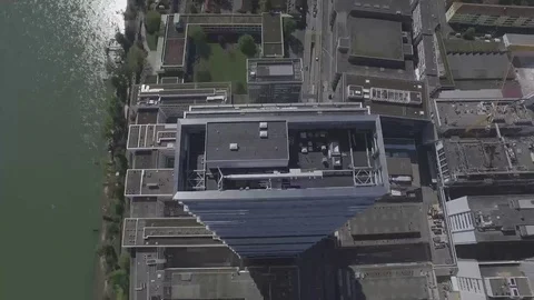 Roche Tower Basel Aerial Shot 動画素材 83645805