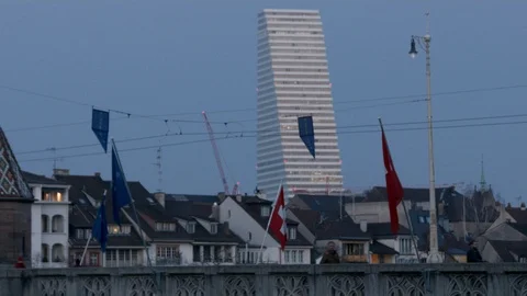 Roche Tower Basel, Switzerland Stock Footage 89343530