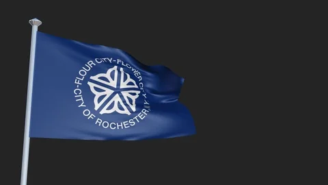 Rochester New York - Loopable 3D flag animation with Alpha Channel and Transp Stock-Footage 91052896