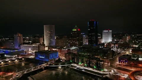 Into Rochester Night 2A Stock Footage 172112784