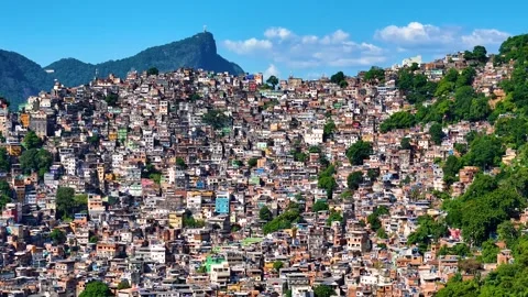 Rocinha, the Largest Favela of Brazil, Located in Rio de Janeiro Stock Footage 329441909