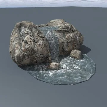 Rock 4 waterfall 3D Model