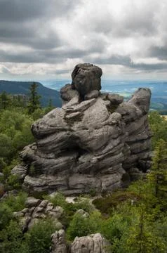 Rock above the forest. Stock-Fotos