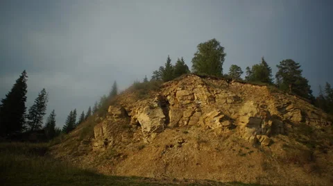 Rock and Clouds Timelapse Stock Footage 45620665