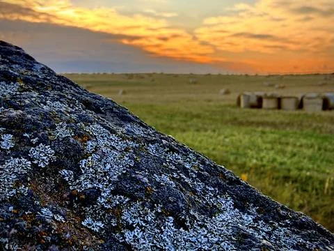 Rock and landscape on the background Stock Photos