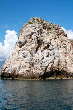 Rock and Mediterranean sea in Turkey Stock Photos
