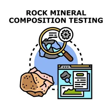 Rock and mineral composition testing process Stock Illustration