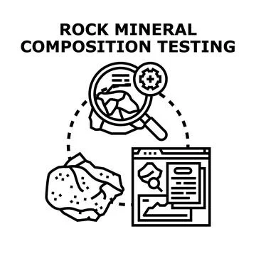 Rock and mineral composition testing process Stock Illustration