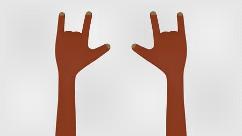 Rock and Roll 3D Hands Animation on Alpha Channel, Loop Stock Footage 277596442