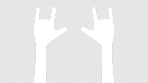 Rock and Roll 3D Hands Animation on Alpha Channel, Loop Stock Footage 277596608