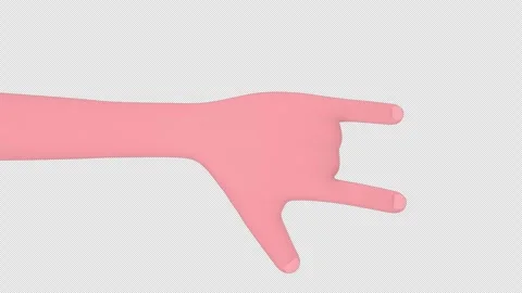 Rock and Roll 3D Hands Animation on Alpha Channel, Loop Stock Footage 277596718