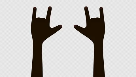 Rock and Roll 3D Hands Animation on Alpha Channel, Loop Stock Footage 277868450