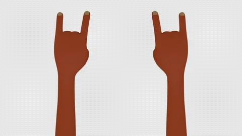 Rock and Roll 3D Hands Animation on Alpha Channel, Loop Stock Footage 277868553
