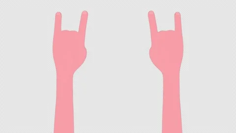 Rock and Roll 3D Hands Animation on Alpha Channel, Loop Stock Footage 277868647
