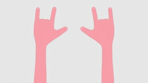 Rock and Roll 3D Hands Animation on Alpha Channel, Loop Stock Footage 277868725