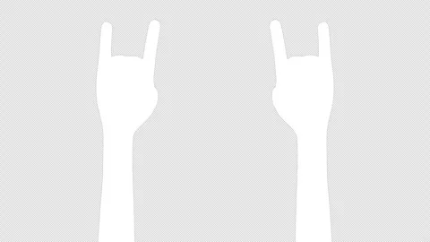 Rock and Roll 3D Hands Animation on Alpha Channel, Loop Stock-Footage 281595302