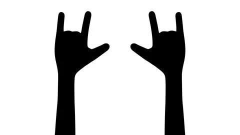 Rock and Roll 3D Hands Animation, Loop Stock Footage 282750543