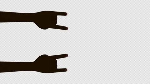 Rock and Roll 3D Hands Animation on Alpha Channel, Loop Stock Footage 282750666