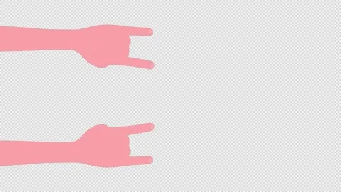 Rock and Roll 3D Hands Animation on Alpha Channel, Loop 库存影片 285202858