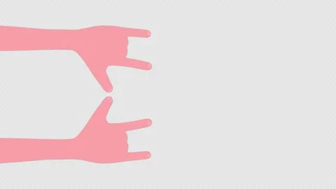 Rock and Roll 3D Hands Animation on Alpha Channel, Loop 库存影片 285202925