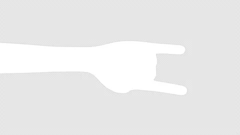 Rock and Roll 3D Hands Animation on Alpha Channel, Loop Stock Footage 295908818