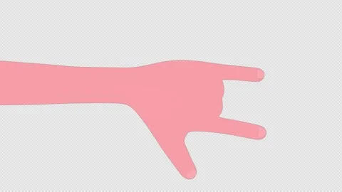 Rock and Roll 3D Hands Animation on Alpha Channel, Loop 库存影片 299335706