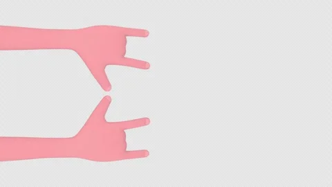 Rock and Roll 3D Hands Animation on Alpha Channel, Loop 库存影片 300938192