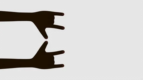 Rock and Roll 3D Hands Animation on Alpha Channel, Loop 库存影片 303457969