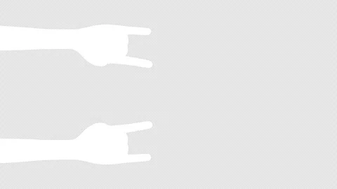Rock and Roll 3D Hands Animation on Alpha Channel, Loop 库存影片 304905840