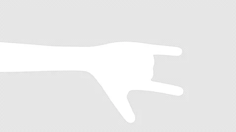 Rock and Roll 3D Hands Animation on Alpha Channel, Loop Stock Footage 304905882