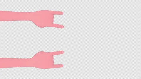 Rock and Roll 3D Hands Animation on Alpha Channel, Loop 库存影片 306436797