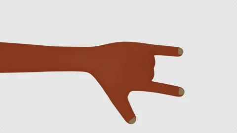 Rock and Roll 3D Hands Animation on Alpha Channel, Loop Stockbeeldmateriaal 306438518