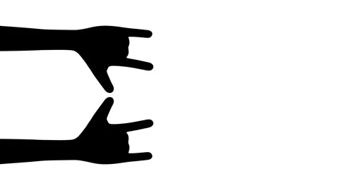 Rock and Roll 3D Hands Animation on Alpha Channel, Loop 库存影片 308979107