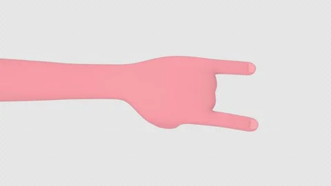 Rock and Roll 3D Hands Animation on Alpha Channel, Loop 库存影片 311027820