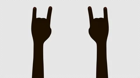Rock and Roll 3D Hands Animation on Alpha Channel, Loop 库存影片 315679279