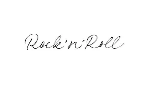 Rock and Roll hand drawn vector lettering. Stock Illustration