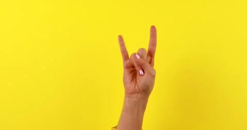 Rock and Roll Hand Stock Footage 328528776