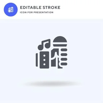 Rock And Roll icon vector, filled flat sign, solid pictogram isolated on white Illustrazione stock