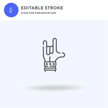 Rock And Roll icon vector, filled flat sign, solid pictogram isolated on white Illustrazione stock