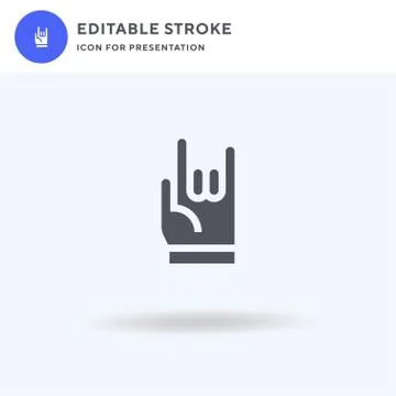 Rock And Roll icon vector, filled flat sign, solid pictogram isolated on white Illustrazione stock