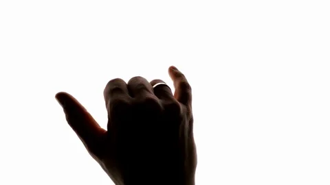Rock and roll music devil horns hand sign on a chroma key white screen Stock Footage 124150953