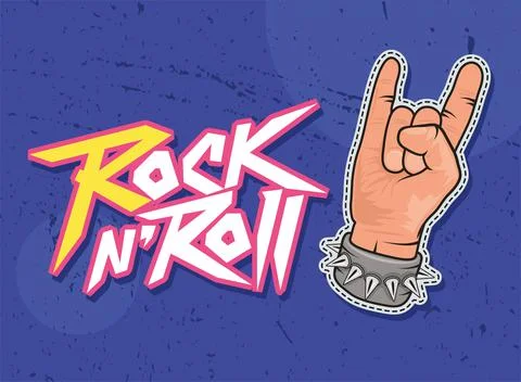 Rock and roll patch Stock Illustration