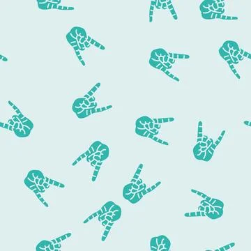 Rock and roll retro music glyph seamless pattern Stock Illustration