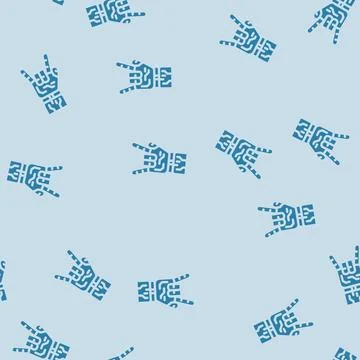 Rock and roll robot hand gesture glyph vector seamless pattern Illustrazione stock