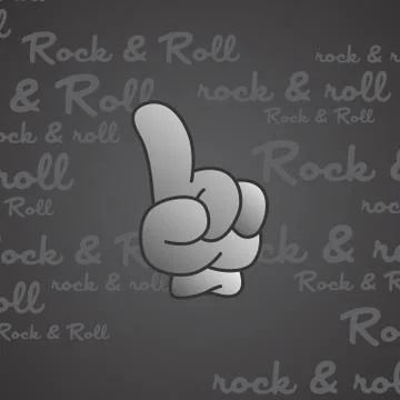 Rock and roll theme hand gesture Ilustração Stock