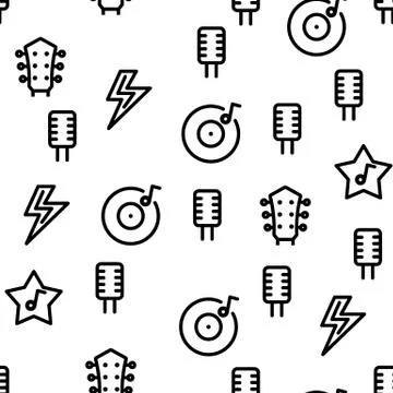 Rock And Roll Vector Seamless Pattern Stock Illustration