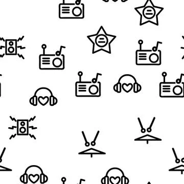 Rock And Roll Vector Seamless Pattern Stock Illustration