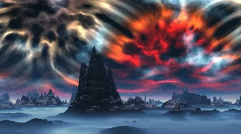 Rock and space storm Stock Footage 21935921