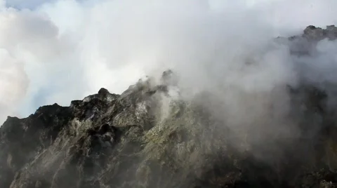 Rock and steam Stock Footage 781989