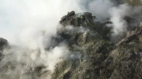 Rock and steam Stock Footage 781993